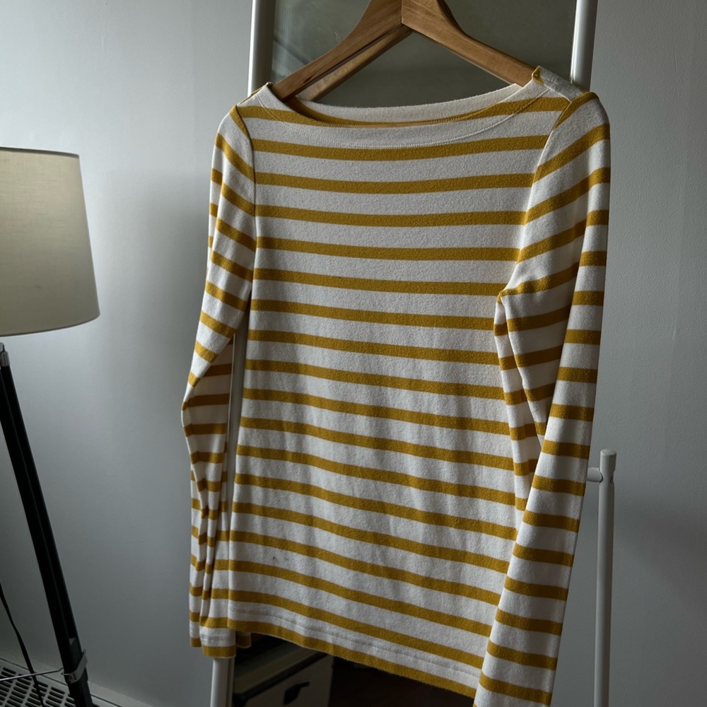 Gap white and yellow striped long sleeve.